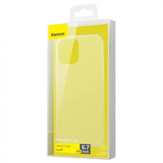 Baseus Frosted Glass Case Rigid case with flexible frame iPhone 12 Pro Max White (WIAPIPH67N-WS02)