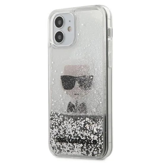 Karl Lagerfeld Ikonik Liquid Glitter case for iPhone 12 mini - silver