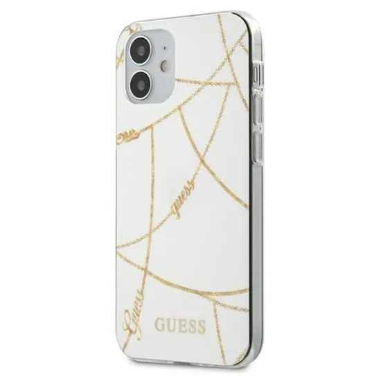 Guess GUHCP12SPCUCHWH iPhone 12 mini 5.4&quot; white/white hardcase Gold Chain Collection