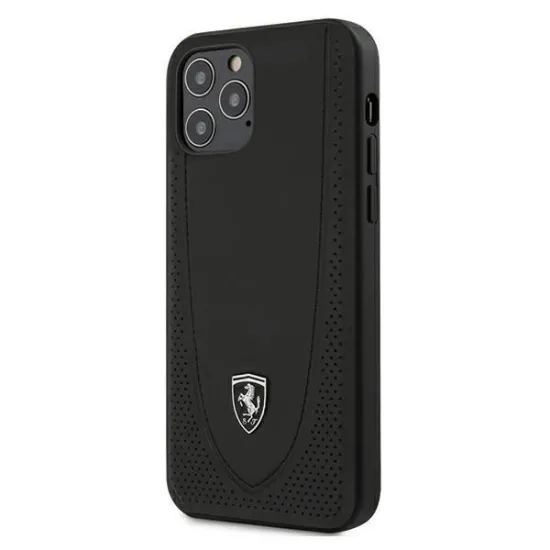Ferrari FEOGOHCP12MBK iPhone 12/12 Pro 6.1&quot; schwarz/schwarz Hardcase Off Track Perforated