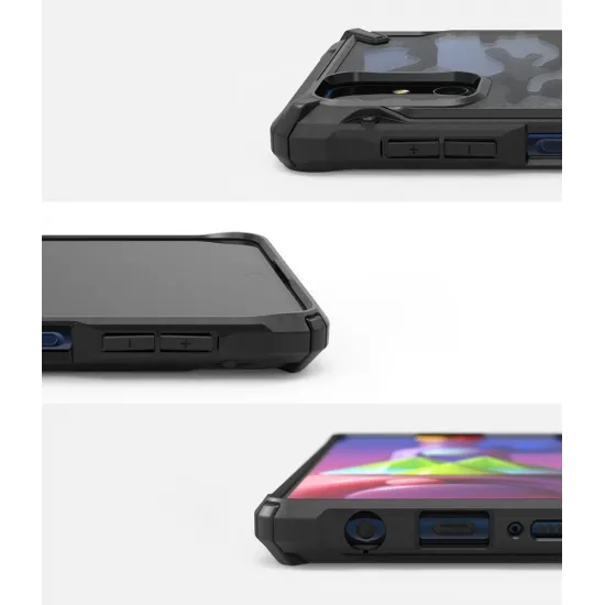 Ringke Fusion X Design durable PC Case with TPU Bumper for Samsung Galaxy M51 Camo Black (XDSG0043)