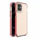 Spring Armor clear TPU gel rugged protective cover with colorful frame for iPhone 12 mini red