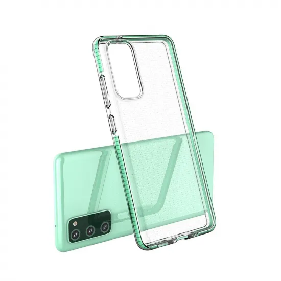 Spring Case clear TPU gel protective cover with colorful frame for Samsung Galaxy S21+ 5G (S21 Plus 5G) yellow