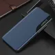 Eco Leather View Case elegant bookcase type case with kickstand for Samsung Galaxy A72 4G blue