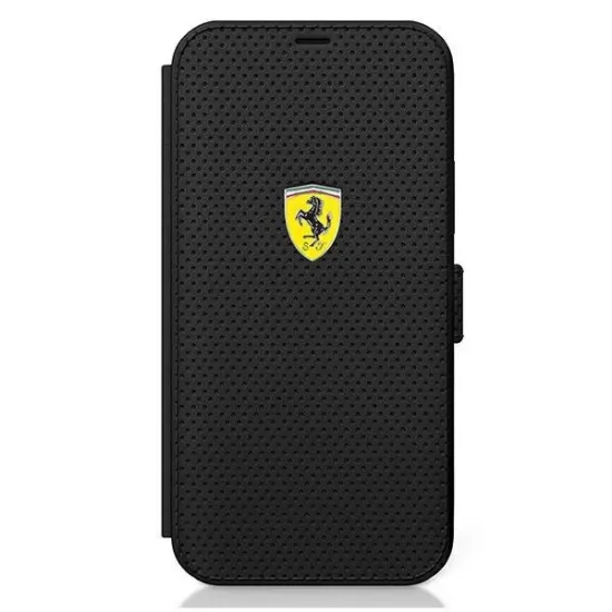 Ferrari FESPEFLBKP12SBK iPhone 12 mini 5.4&quot; schwarz/schwarz Buch On Track Perforated