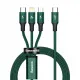 Baseus Rapid Series 3in1 USB-C - USB-C / Lightning / micro USB cable 20W PD 1.5m - green