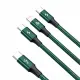 Baseus Rapid Series 3in1 USB-C - USB-C / Lightning / micro USB cable 20W PD 1.5m - green