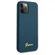 Guess, GUHCP12LLSLMGBL iPhone 12 Pro Max 6,7&quot; blau/blaue Hardcase-Metall-Logoschrift