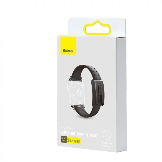 Baseus Slip-Thru strap band bracelet for Apple Watch 3/4/5/6/SE 38mm/40mm black (LBWSE-01)