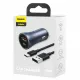 Baseus Golden Contactor Pro car charger USB-C / USB-A 40W PD QC 4+ SCP FCP AFC + cable - gray