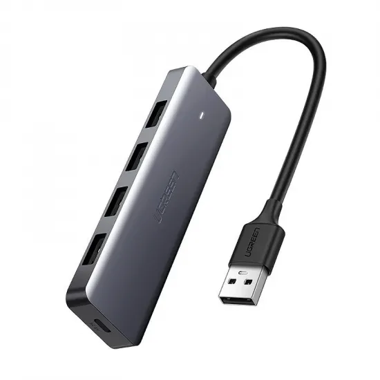 [ON RETURN] Ugreen USB HUB splitter - 4x USB 3.2 Gen 1 with micro USB power port gray (CM219 50985)