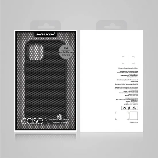Nillkin Textured Case robuste, verstärkte Hülle mit Gelrahmen und Nylonrückseite für iPhone 12 mini schwarz