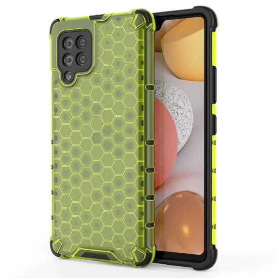 Honeycomb Case armor cover with TPU Bumper for Samsung Galaxy A42 5G green