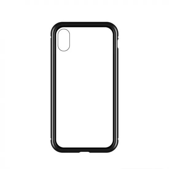 Wozinsky Full Magnetic Case Full Body Front and Back Cover with built-in glass for Vivo X60 black-transparent