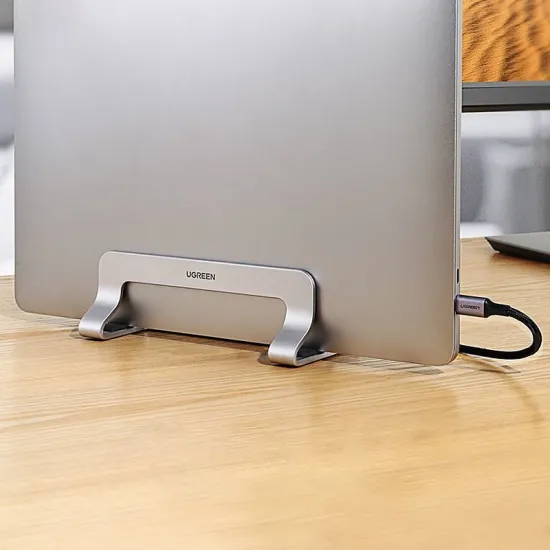 Ugreen Aluminum Vertical Stand Holder Stand for MacBook Laptop Tablet Silver (20471 LP258)