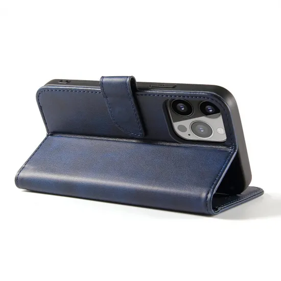Magnet Case elegant bookcase type case with kickstand for Xiaomi Redmi K40 Pro+ / K40 Pro / K40 / Poco F3 / Mi 11i blue