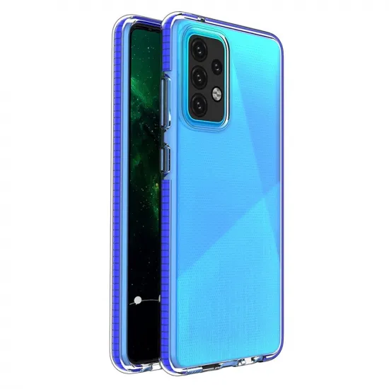 Spring Case Cover Gel Cover With Color Frame For Samsung Galaxy A52s 5G / A52 5G / A52 4G Dark Blue