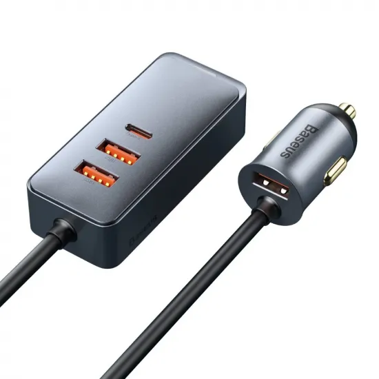 Baseus Share Together car charger 3x USB / USB Type C 120W PPS Quick Charge Power Delivery gray (CCBT-B0G)