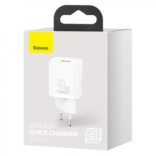 Baseus Super Si 1C fast charger USB Type C 30W Power Delivery Quick Charge white (CCSUP-J02)