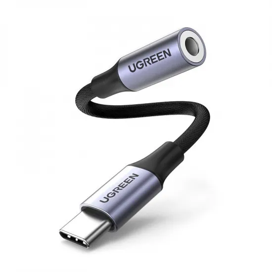 Ugreen Kopfhörer-Adapter, 3,5 mm Mini-Klinke auf USB Typ C, 10 cm, Schwarz (AV161 50631)
