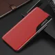Eco Leather View Case elegant bookcase type case with kickstand for Samsung Galaxy A22 4G red