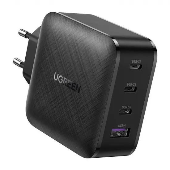 Ugreen fast charger GaN PPS 65W USB / 3x USB Type C QC 3.0 Power Delivery SCP FCP AFC (gallium nitride) black (CD224 70774)