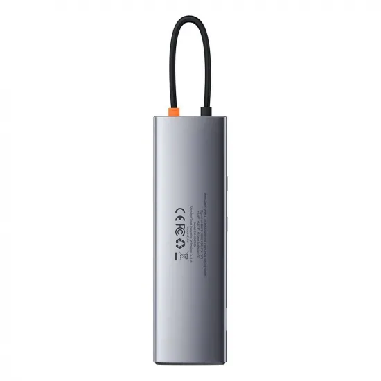 Baseus Metal Gleam 11in1 multifunctional USB Type C HUB - 3x USB 3.2 Gen 1 5Gbps / USB Type C PD 100W / 3.5 mm mini jack AUX / VGA Full HD 60Hz / 2x HDMI 4K 30Hz / TF and SD card reader / RJ45 1Gbps gray (CAHUB-CT0G)