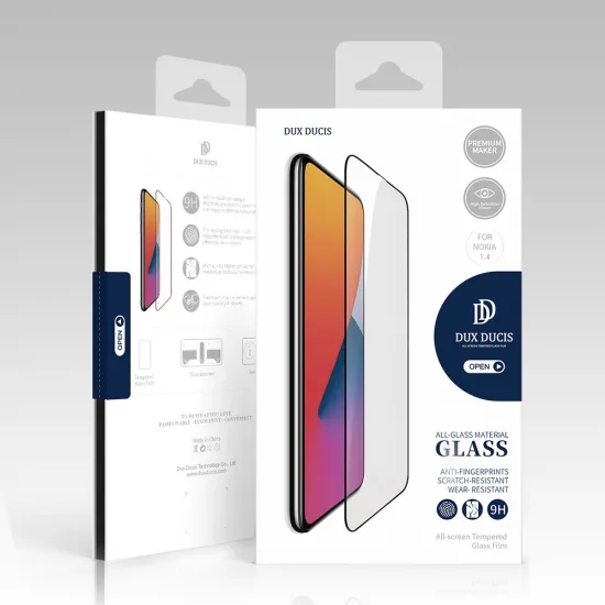 Dux Ducis 10D Tempered Glass Tough Screen Protector Full Coveraged with Frame for Nokia 1.4 transparent (case friendly)