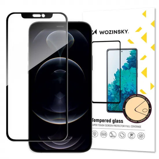 Wozinsky super haltbares Full Glue gehärtetes Glas Vollbild mit Rahmen Case Friendly iPhone 13 mini schwarz