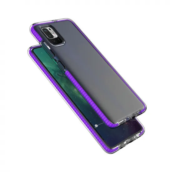 Spring Case clear TPU gel protective cover with colorful frame for Xiaomi Redmi Note 10 5G / Poco M3 Pro mint