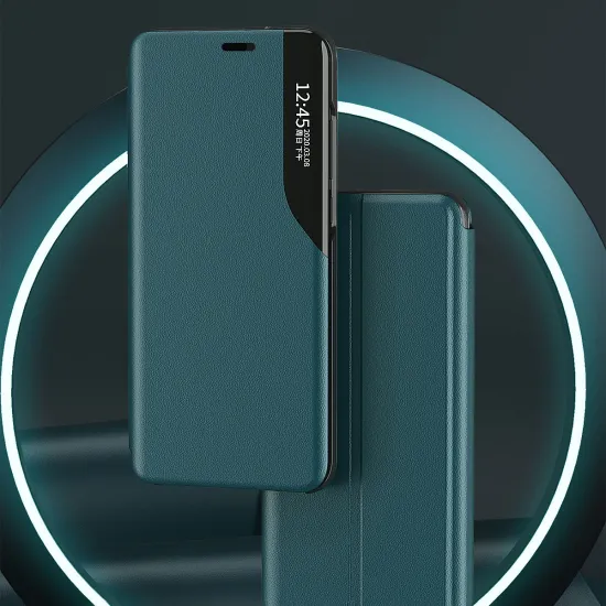 Eco Leather View Case booktype case schutzhülle aufklappbare hülle iPhone 13 mini grün