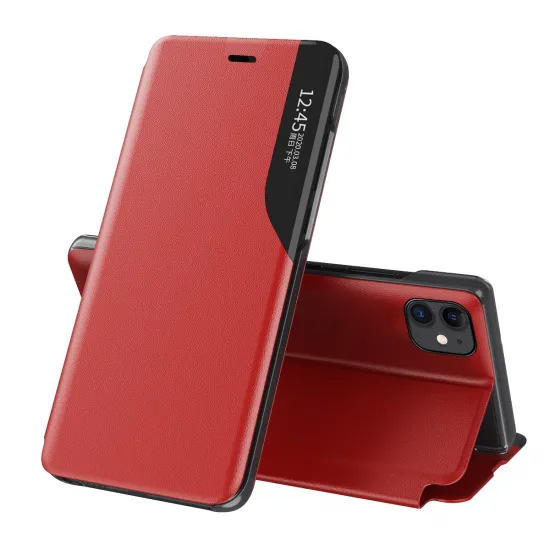 Eco Leather View Case booktype case schutzhülle aufklappbare hülle iPhone 13 mini rot