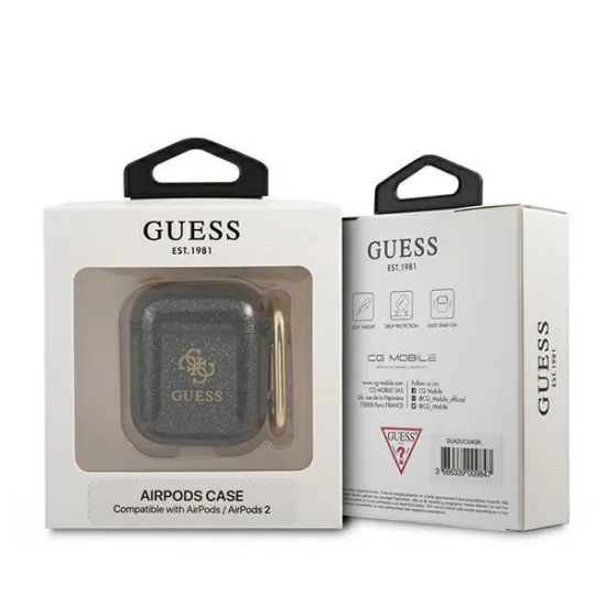 Guess GUA2UCG4GK AirPods cover black/black Glitter Collection
