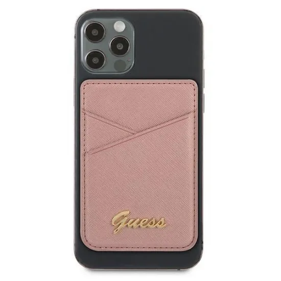 Guess Wallet Card Slot GUWMSSASLPI MagSafe Saffiano pink/pink