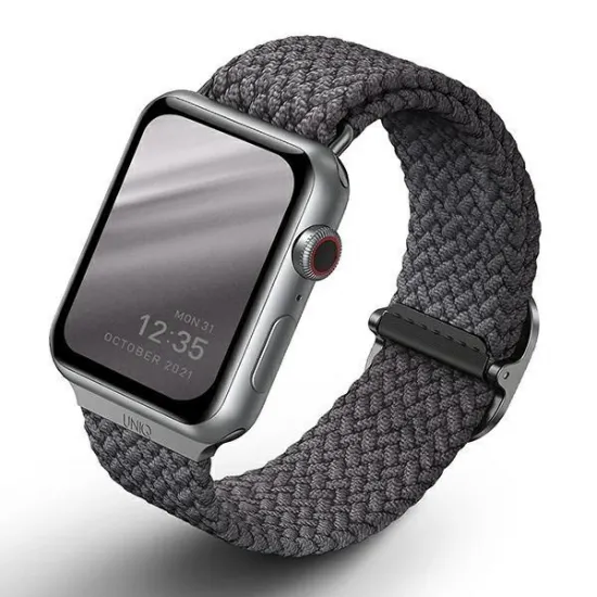 UNIQ pasek Aspen Apple Watch 40/38/41mm Series 4/5/6/7/8/SE/SE2 Braided szary/granite grey