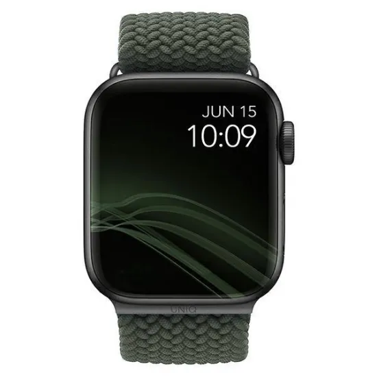 UNIQ pasek Aspen Apple Watch 40/38/41mm Series 4/5/6/7/8/SE/SE2 Braided zielony/cypress green