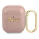 Guess GUA2SASMP AirPods cover pink/pink Saffiano Script Metal Collection