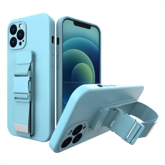 Rope Case Gel Case mit einer Kette Lanyard Tasche Lanyard iPhone XS Max blau