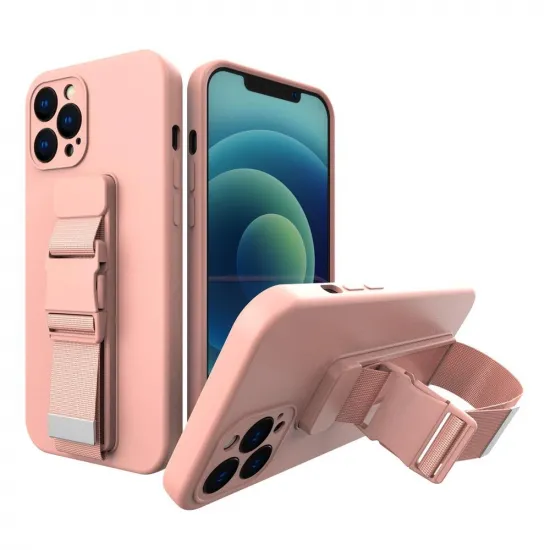 Rope Case Gel Case mit Lanyard Kette Tasche Lanyard Samsung Galaxy A32 5G pink
