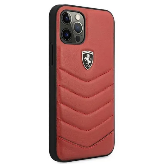 Ferrari FEHQUHCP12MRE iPhone 12/12 Pro red/red hardcase Off Track Quilted