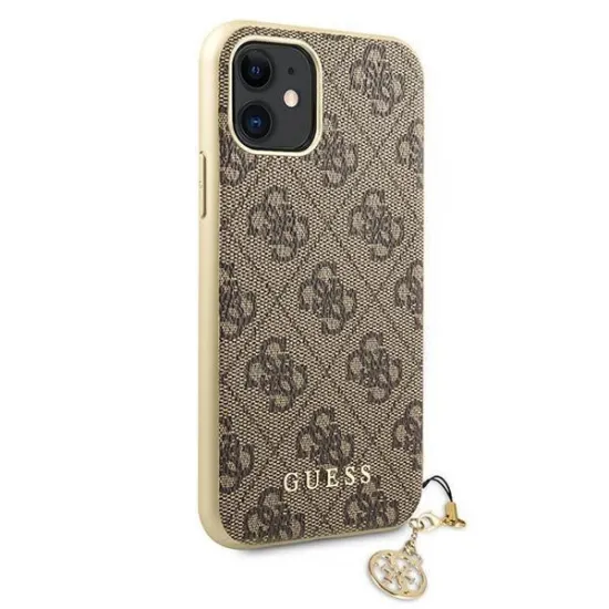 Guess GUHCN61GF4GBR iPhone 11 6.1&quot; / Xr brown/brown hard case 4G Charms Collection