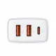 Baseus Compact fast charger 2x USB / USB Type C 30W 3A Power Delivery Quick Charge white (CCXJ-E02)