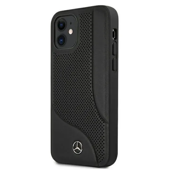 Mercedes MEHCP12SCDOBK iPhone 12 mini 5,4" czarny/black hardcase Leather Perforated Area