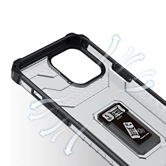 Crystal Ring Case robuste Kickstand TPU/PC Panzer Handyhülle Hard Case für iPhone 12 Pro Max schwarz