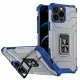 Crystal Ring Case robuste Kickstand TPU/PC Panzer Handyhülle Hard Case für iPhone 13 Pro blau