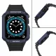 Protect Strap Band Band with Case for Apple Watch 7 / SE (41/40 / 38mm) Case Armored Watch Cover Black