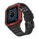 Protect Strap Band Case Wristband for Apple Watch 7 / 6 / 5 / 4 / 3 / 2 / SE (45 / 44 / 42mm) Case Armor Watch Cover Black / Red