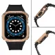 Protect Strap Band Case Wristband for Apple Watch 7 / 6 / 5 / 4 / 3 / 2 / SE (45 / 44 / 42mm) Case Armor Watch Cover Black / Rose Gold