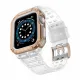 Protect Strap Band Case Wristband for Apple Watch 7 / 6 / 5 / 4 / 3 / 2 / SE (45 / 44 / 42mm) Case Armor Watch Cover Transparent / Rose Gold