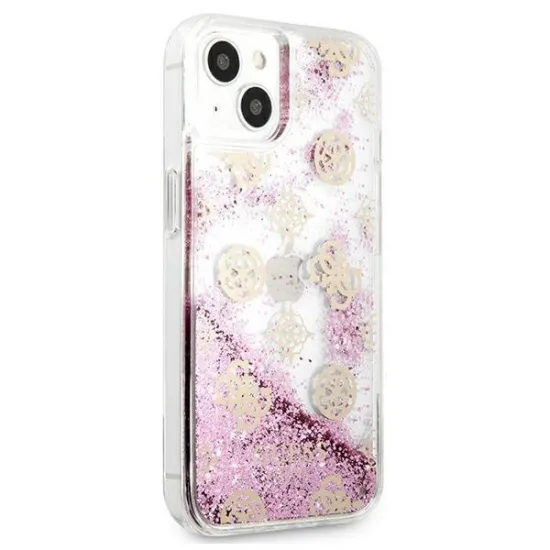 Guess GUHCP13SLGPEPI iPhone 13 mini 5.4&quot; pink/pink hardcase Peony Liquid Glitter